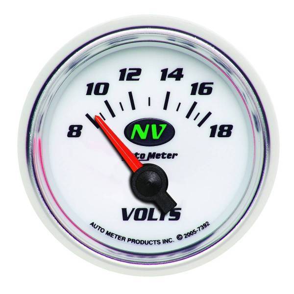 Autometer - AutoMeter GAUGE VOLTMETER 2 1/16in. 18V ELECTRIC NV - 7392