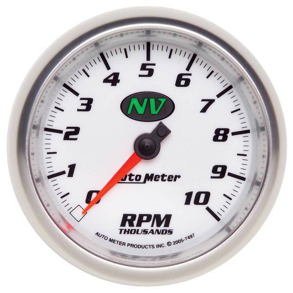 Autometer - AutoMeter GAUGE TACHOMETER 3 3/8in. 10K RPM IN-DASH NV - 7497