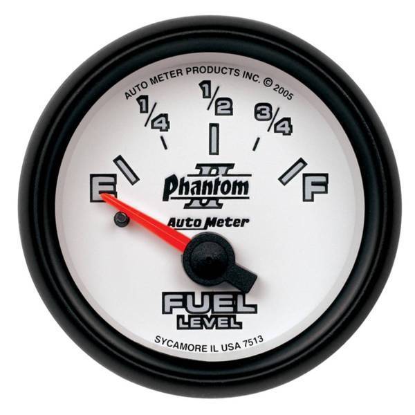 Autometer - AutoMeter GAUGE FUEL LEVEL 2 1/16in. 0OE TO 90OF ELEC PHANTOM II - 7513