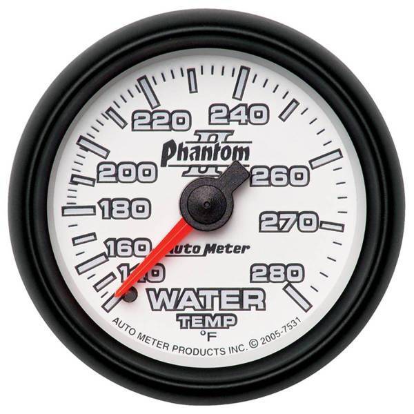 Autometer - AutoMeter GAUGE WATER TEMP 2 1/16in. 140-280deg.F MECHANICAL PHANTOM II - 7531