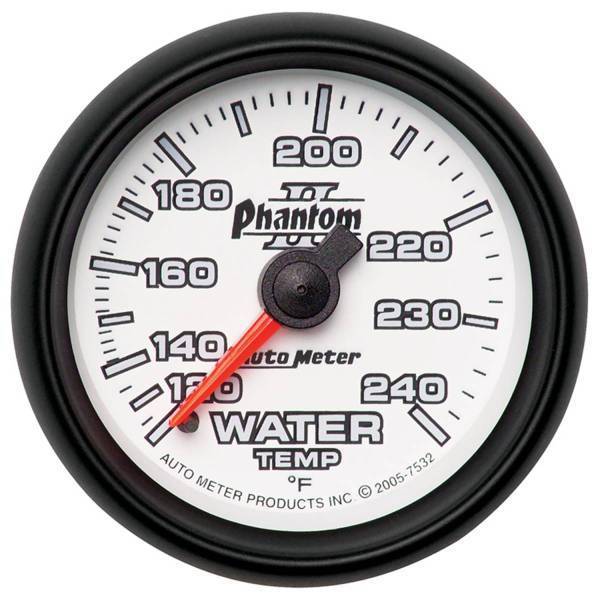 Autometer - AutoMeter GAUGE WATER TEMP 2 1/16in. 120-240deg.F MECHANICAL PHANTOM II - 7532