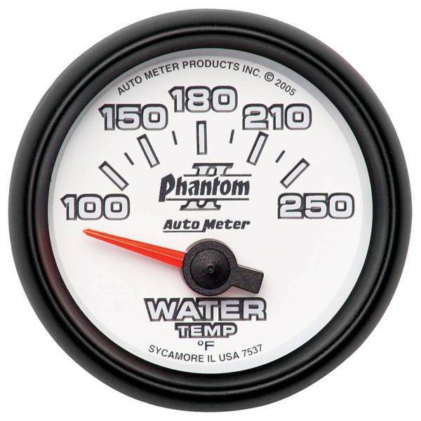 Autometer - AutoMeter GAUGE WATER TEMP 2 1/16in. 100-250deg.F ELECTRIC PHANTOM II - 7537
