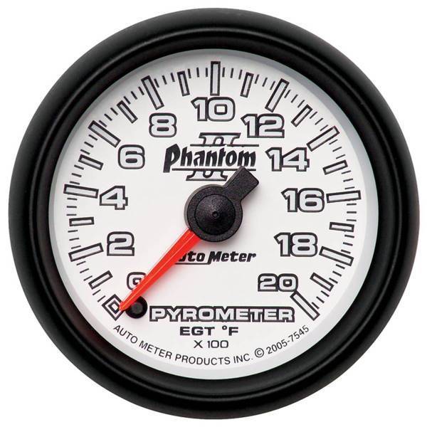 Autometer - AutoMeter GAUGE PYROMETER (EGT) 2 1/16in. 2000deg.F DIGITAL STEPPER MOTOR PHANTOM II - 7545