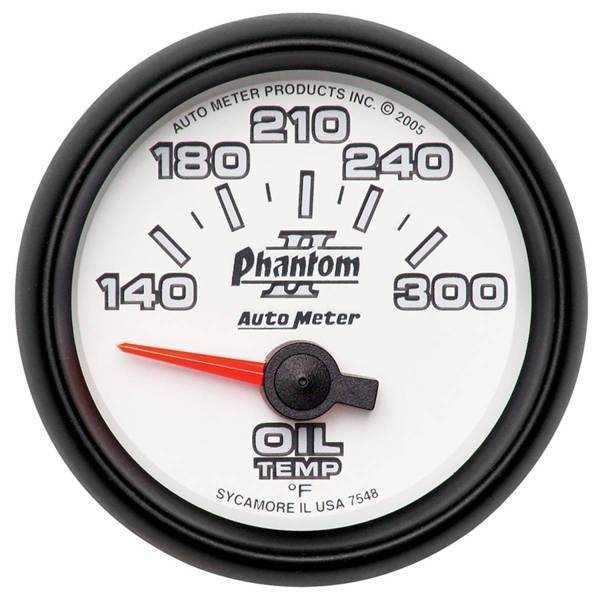 Autometer - AutoMeter GAUGE OIL TEMP 2 1/16in. 140-300deg.F ELECTRIC PHANTOM II - 7548