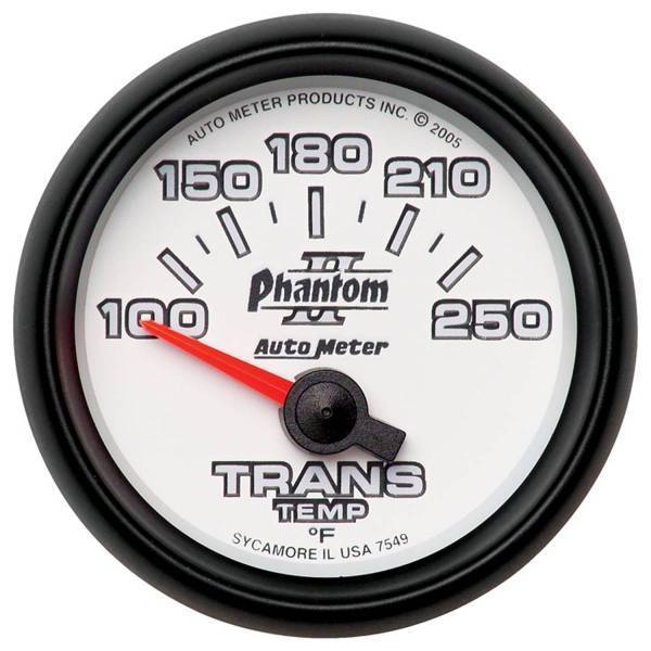 Autometer - AutoMeter GAUGE TRANSMISSION TEMP 2 1/16in. 100-250deg.F ELECTRIC PHANTOM II - 7549