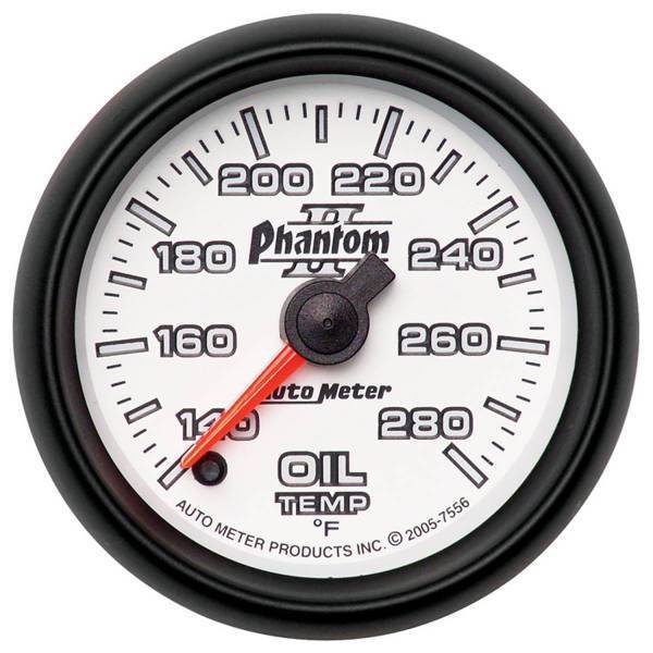 Autometer - AutoMeter GAUGE OIL TEMP 2 1/16in. 140-280deg.F DIGITAL STEPPER MOTOR PHANTOM II - 7556