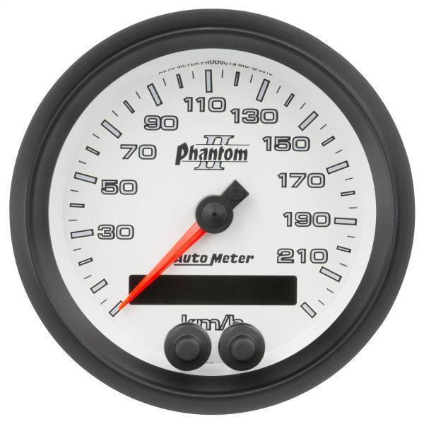 Autometer - AutoMeter GAUGE SPEEDOMETER 3 3/8in. 225KM/H GPS PHANTOM II - 7580-M