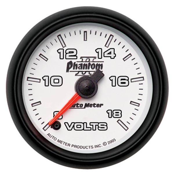 Autometer - AutoMeter GAUGE VOLTMETER 2 1/16in. 18V DIGITAL STEPPER MOTOR PHANTOM II - 7591