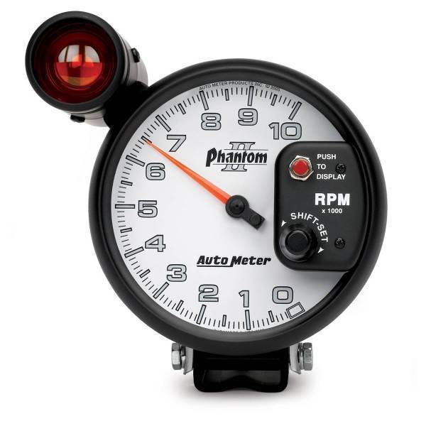 Autometer - AutoMeter GAUGE TACHOMETER 5in. 10K RPM PEDESTAL W/EXT. SHIFT-LITE PHANTOM II - 7599