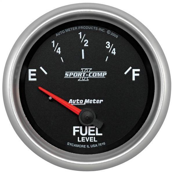 Autometer - AutoMeter GAUGE FUEL LEVEL 2 5/8in. 240OE TO 33OF ELEC SPORT-COMP II - 7616