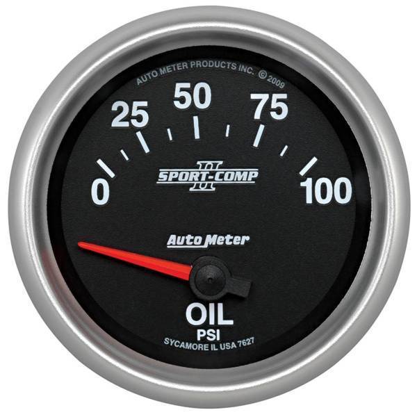 Autometer - AutoMeter GAUGE OIL PRESSURE 2 5/8in. 100PSI ELECTRIC SPORT-COMP II - 7627