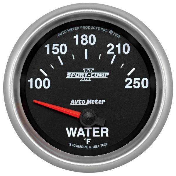 Autometer - AutoMeter GAUGE WATER TEMP 2 5/8in. 100-250deg.F ELECTRIC SPORT-COMP II - 7637