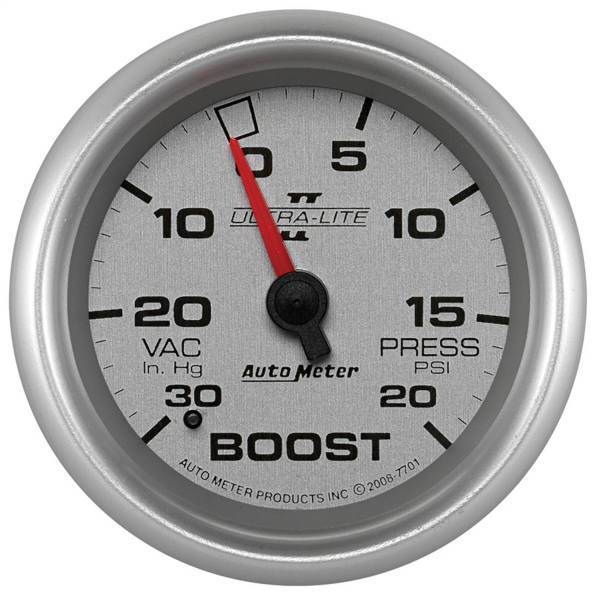 Autometer - AutoMeter GAUGE VAC/BOOST 2 5/8in. 30INHG-20PSI MECHANICAL ULTRA-LITE II - 7701