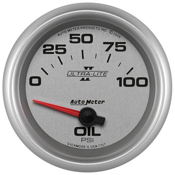Autometer - AutoMeter GAUGE OIL PRESSURE 2 5/8in. 100PSI ELECTRIC ULTRA-LITE II - 7727