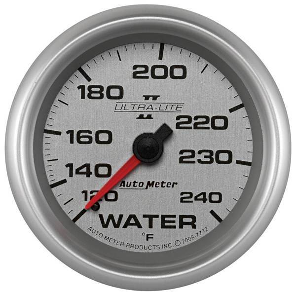 Autometer - AutoMeter GAUGE WATER TEMP 2 5/8in. 120-240deg.F MECHANICAL ULTRA-LITE II - 7732