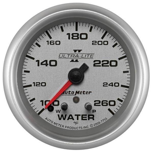 Autometer - AutoMeter GAUGE WATER TEMP 2 5/8in. 260deg.F STEPPER MOTOR W/PEAK/WARN ULTRA-LITE II - 7755