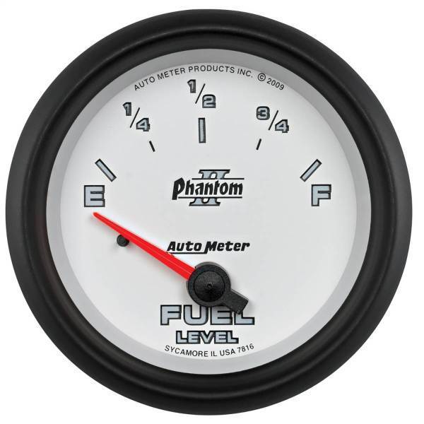 Autometer - AutoMeter GAUGE FUEL LEVEL 2 5/8in. 240OE TO 33OF ELEC PHANTOM II - 7816