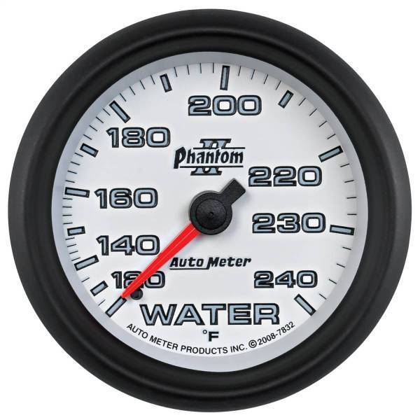 Autometer - AutoMeter GAUGE WATER TEMP 2 5/8in. 120-240deg.F MECHANICAL PHANTOM II - 7832