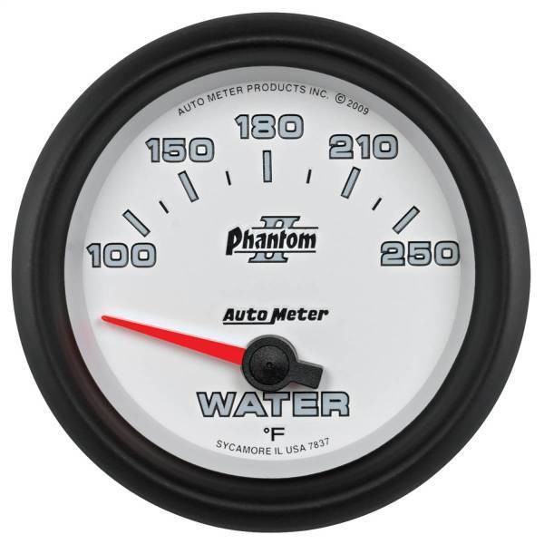 Autometer - AutoMeter GAUGE WATER TEMP 2 5/8in. 100-250deg.F ELECTRIC PHANTOM II - 7837