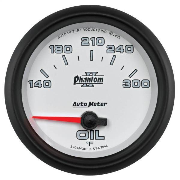 Autometer - AutoMeter GAUGE OIL TEMP 2 5/8in. 140-300deg.F ELECTRIC PHANTOM II - 7848