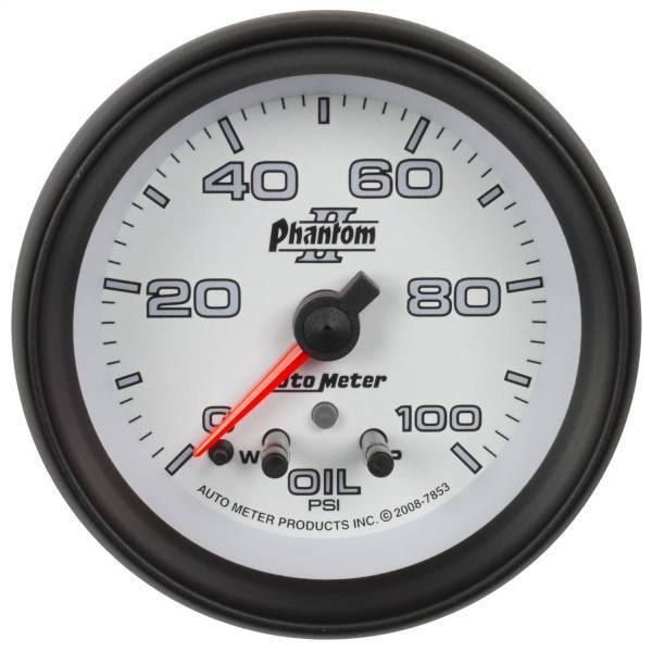 Autometer - AutoMeter GAUGE OIL PRESS 2 5/8in. 100PSI STEPPER MOTOR W/PEAK/WARN PHANTOM II - 7853