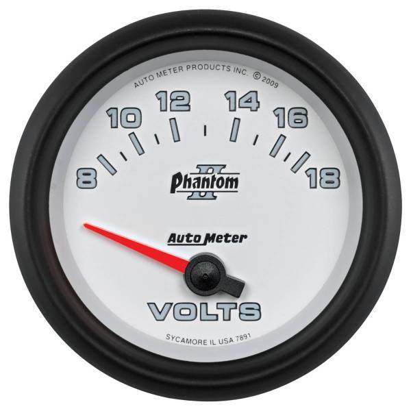 Autometer - AutoMeter GAUGE VOLTMETER 2 5/8in. 18V ELECTRIC PHANTOM II - 7891