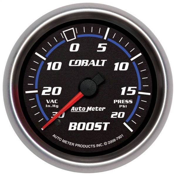 Autometer - AutoMeter GAUGE VAC/BOOST 2 5/8in. 30INHG-20PSI MECHANICAL COBALT - 7901