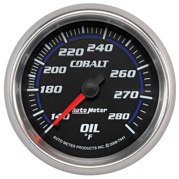 Autometer - AutoMeter GAUGE OIL TEMP 2 5/8in. 140-280deg.F MECHANICAL COBALT - 7941
