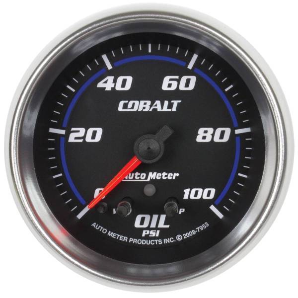 Autometer - AutoMeter GAUGE OIL PRESS 2 5/8in. 100PSI STEPPER MOTOR W/PEAK/WARN COBALT - 7953