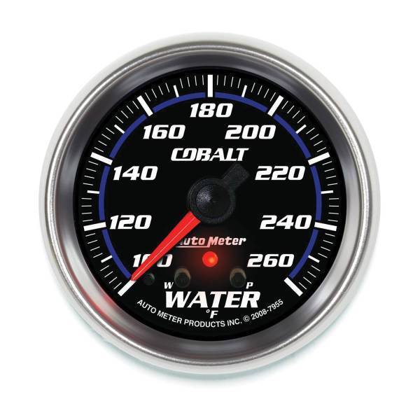 Autometer - AutoMeter GAUGE WATER TEMP 2 5/8in. 260deg.F STEPPER MOTOR W/PEAK/WARN COBALT - 7955