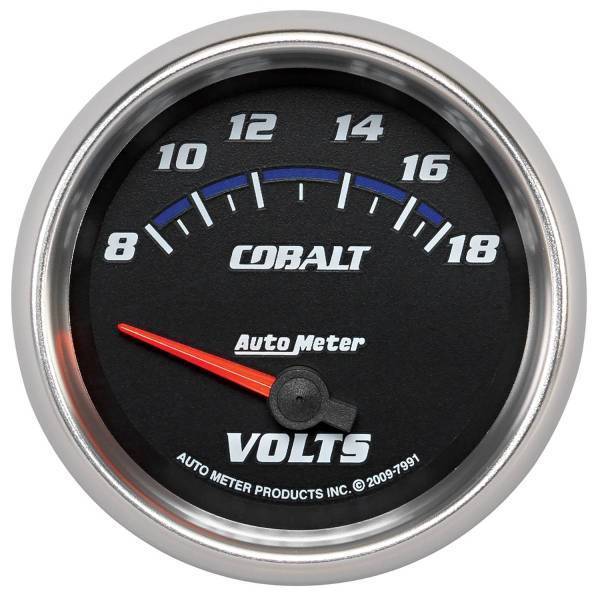 Autometer - AutoMeter GAUGE VOLTMETER 2 5/8in. 18V ELECTRIC COBALT - 7991