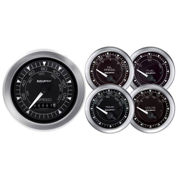 Autometer - AutoMeter GAUGE KIT 5 PC. 3 3/8in./2 1/16in. ELEC. SPEEDOMETER CHRONO - 8100