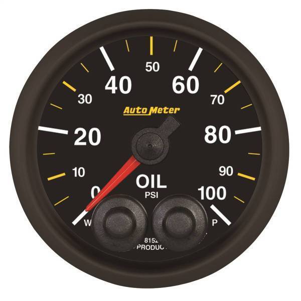 Autometer - AutoMeter GAUGE OIL PRESS 2 1/16in. 100PSI STEPPER MOTOR W/PEAK/WARN NASCAR CAN - 8152-05702