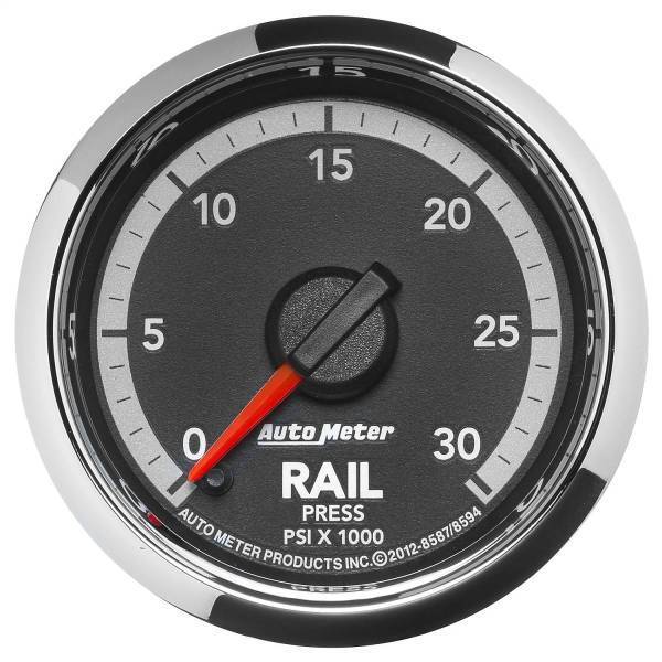 Autometer - AutoMeter GAUGE RAIL PRESS 2 1/16in. 30KPSI DIGITAL STEPPER MOTOR RAM GEN 4 FACT. MAT - 8594