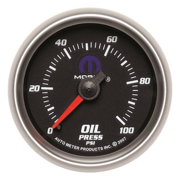 Autometer - AutoMeter GAUGE OIL PRESSURE 2 1/16in. 100PSI MECHANICAL BLACK MOPAR - 880014