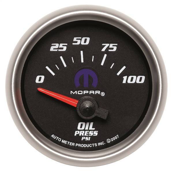 Autometer - AutoMeter GAUGE OIL PRESSURE 2 1/16in. 100PSI ELECTRIC BLACK MOPAR - 880015