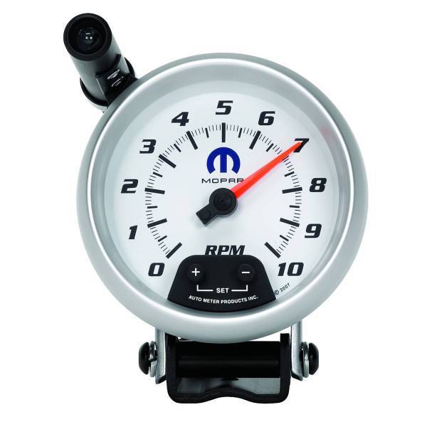 Autometer - AutoMeter GAUGE TACHOMETER 3 3/4in. 10K RPM PEDESTAL W/EXT. QUICK-LITE WHITE MOPAR - 880037