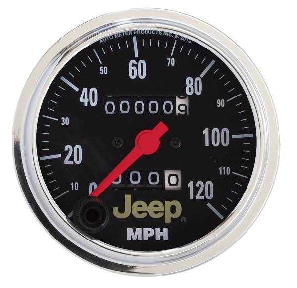 Autometer - AutoMeter GAUGE SPEEDOMETER 3 3/8in. 120MPH MECHANICAL JEEP - 880245