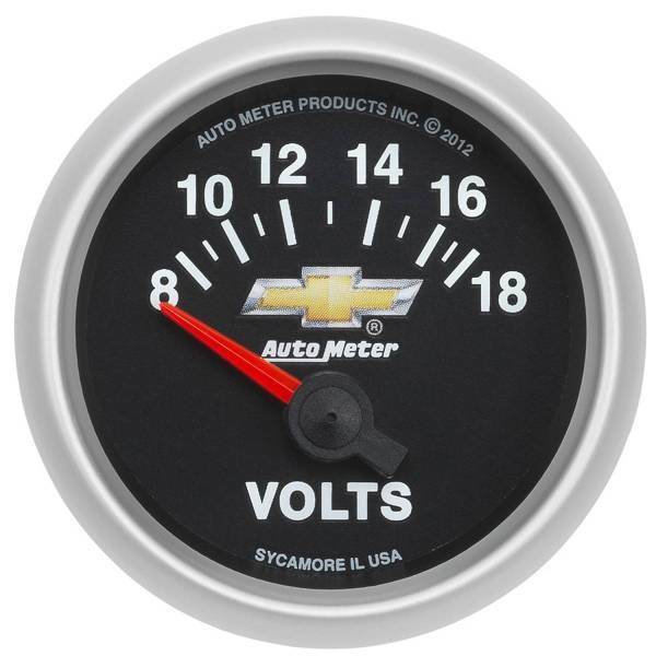 Autometer - AutoMeter GAUGE VOLTMETER 2 1/16in. 18V ELECTRIC CHEVY GOLD BOWTIE - 880444