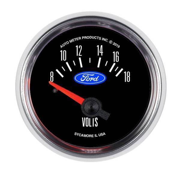 Autometer - AutoMeter GAUGE VOLTMETER 2 1/16in. 18V ELEC FORD RACING - 880823