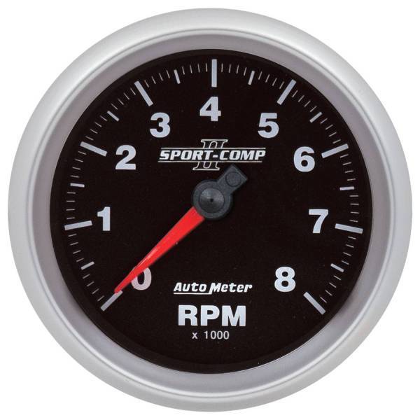 Autometer - AutoMeter GAUGE TACHOMETER 3 3/8in. 8K RPM SPN 190 SPORT-COMP II - 880829