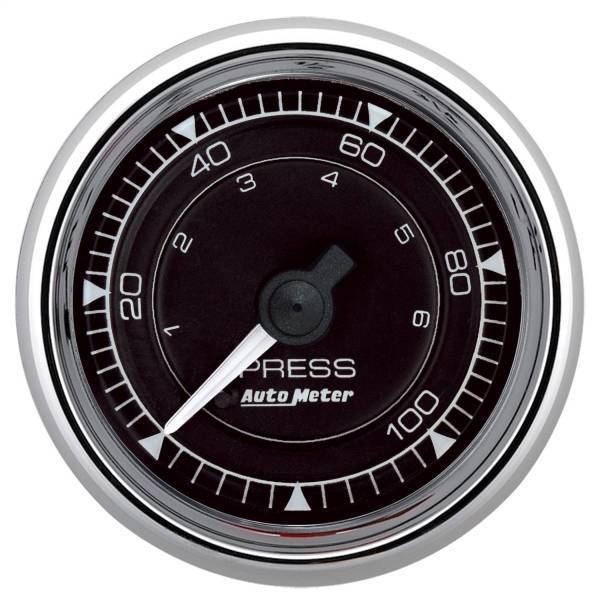 Autometer - AutoMeter GAUGE PRESS 2 1/16in. 100PSI MECH CHRONO CHROME - 9721