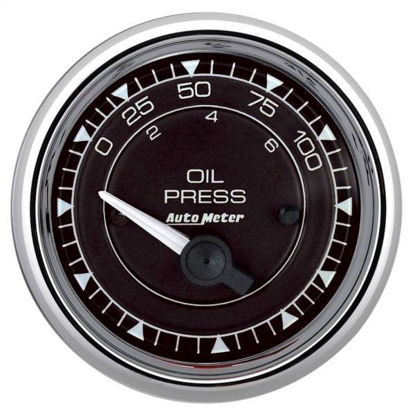 Autometer - AutoMeter GAUGE PRESS 2 1/16in. 100PSI ELEC CHRONO CHROME - 9727