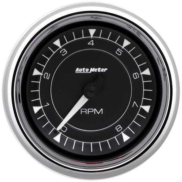 Autometer - AutoMeter GAUGE TACHOMETER 3 3/8in. 8K RPM IN-DASH CHRONO CHROME - 9797