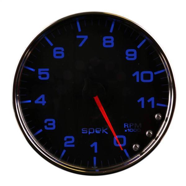 Autometer - AutoMeter GAUGE TACHOMETER 5in. 11K RPM W/SHIFT LIGHT/PEAK MEM BLACK/CHROME SPEK-PRO - P23931