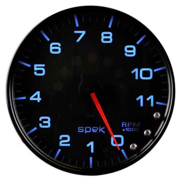 Autometer - AutoMeter GAUGE TACHOMETER 5in. 11K RPM W/SHIFT LIGHT/PEAK MEM BLACK/BLACK SPEK-PRO - P23932