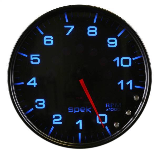 Autometer - AutoMeter GAUGE TACHOMETER 5in. 11K RPM W/SHIFT LIGHT/PEAK MEM BLACK/SMOKE/BLK SPEK - P23952