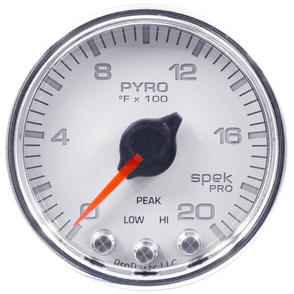 Autometer - AutoMeter GAUGE PYRO. (EGT) 2 1/16in. 2000deg.F STEPPER MOTOR W/PEAK/WARN WHT/CHRM S - P31011