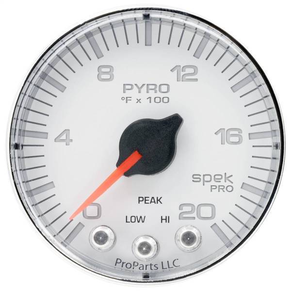 Autometer - AutoMeter GAUGE PYRO. (EGT) 2 1/16in. 2000deg.F STEPPER MOTOR W/PEAK/WARN WHT/CHRM S - P310118