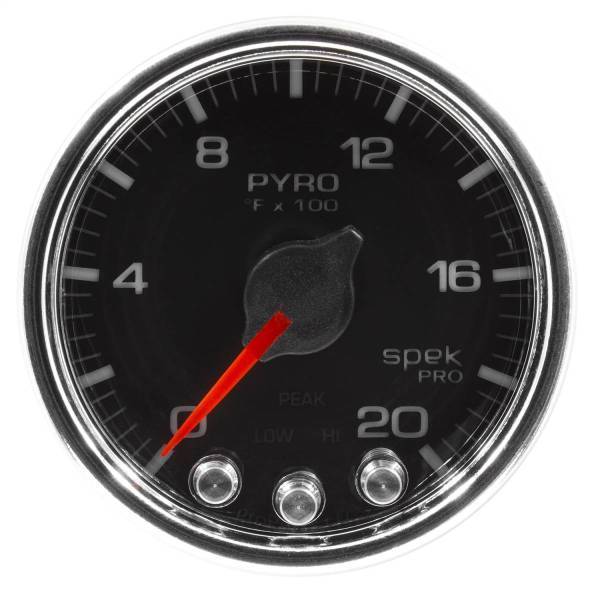 Autometer - AutoMeter GAUGE PYRO. (EGT) 2 1/16in. 2000deg.F STEPPER MOTOR W/PEAK/WARN BLK/CHRM S - P31031